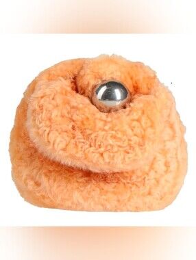 JIL SANDER® Sphere Plush Shearling Pouch Handbag in Mandarin